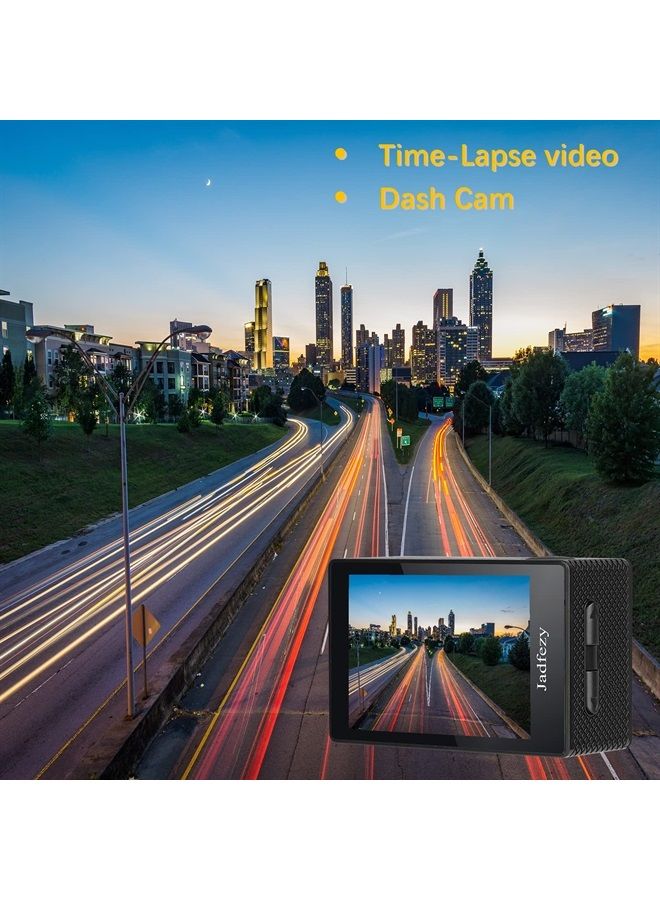 Jadfezy Action Camera FHD 1080P 12MP, 98FT/30M Underwater Waterproof Camera with 2 Batteries, Wide Angle Sports Camera with Accessories Kit Suitable for Helmet, Bicycle, etc. - Image 4