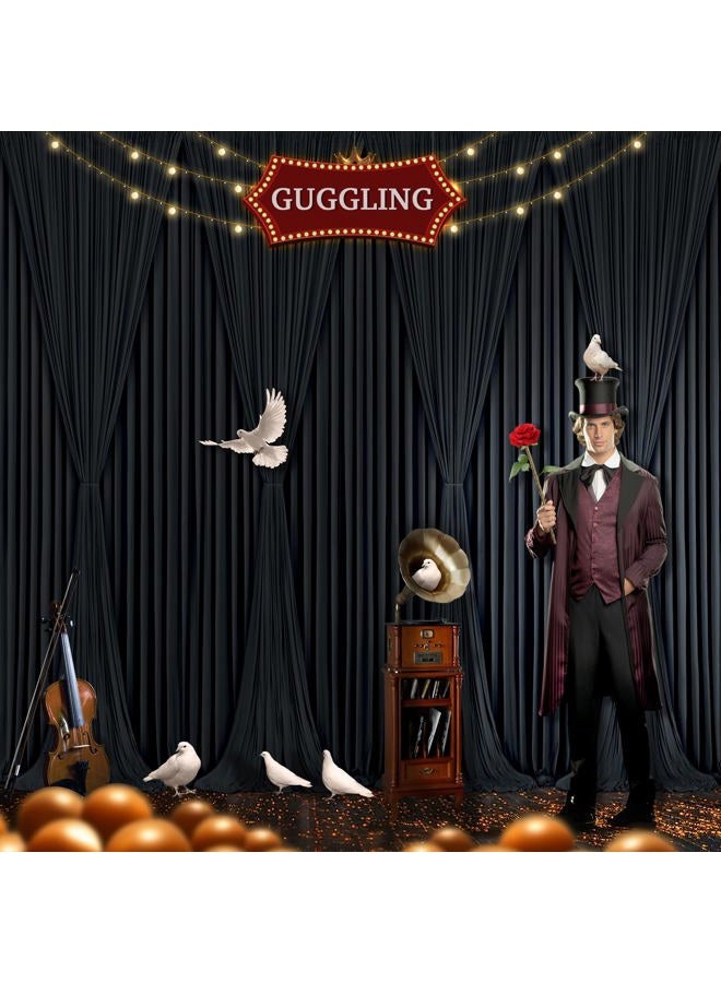 Suppromo 10ft x 10ft Black Backdrop Curtain for Parties Black Wrinkle Free Backdrop Drapes Panels for Birthday Party Wedding Photo Photography Polyester Fabric Background Decoration - Image 3