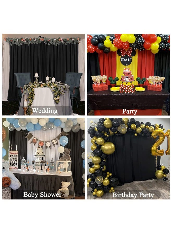 Suppromo 10ft x 10ft Black Backdrop Curtain for Parties Black Wrinkle Free Backdrop Drapes Panels for Birthday Party Wedding Photo Photography Polyester Fabric Background Decoration - Image 5