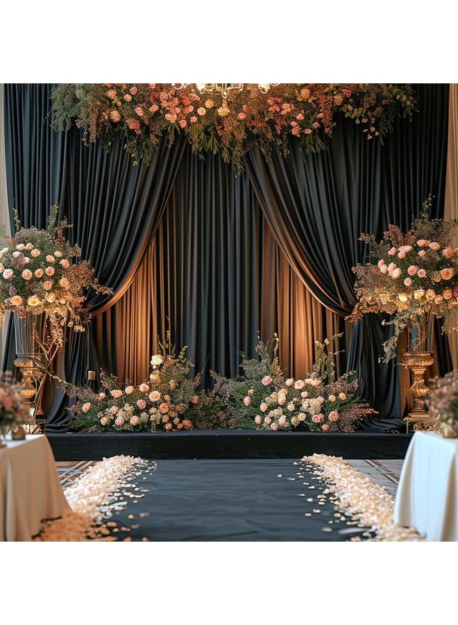Suppromo 10ft x 10ft Black Backdrop Curtain for Parties Black Wrinkle Free Backdrop Drapes Panels for Birthday Party Wedding Photo Photography Polyester Fabric Background Decoration - Image 4