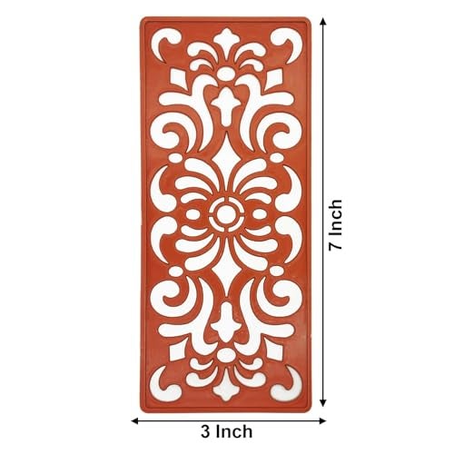 Ascension 12 Assorted Design Border Rangoli Making Stencils Multi Design Colorful Rangoli Making Stencils Set for Diwali Navratri Decoration (Rectangular) - Image 5