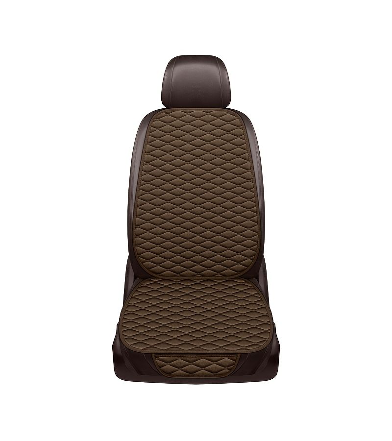 Grey Linen Texture Car Seat Cover 1 Piece All Season Universal Cushion Ultimate Comfort Suitable for Most Car Models - Image 3