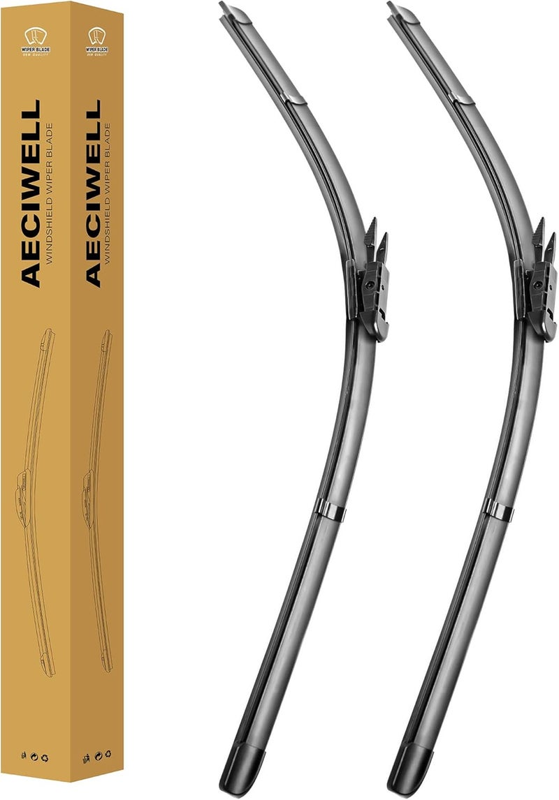 AECIWELL Windshield Wiper Set 26"+23" (Pinch Tab,Set of 2) Fits Toyota Sequoia 2008-2020,Toyota Tundra 2007-2020 Automotive Replacement Wiper Blade - Image 1