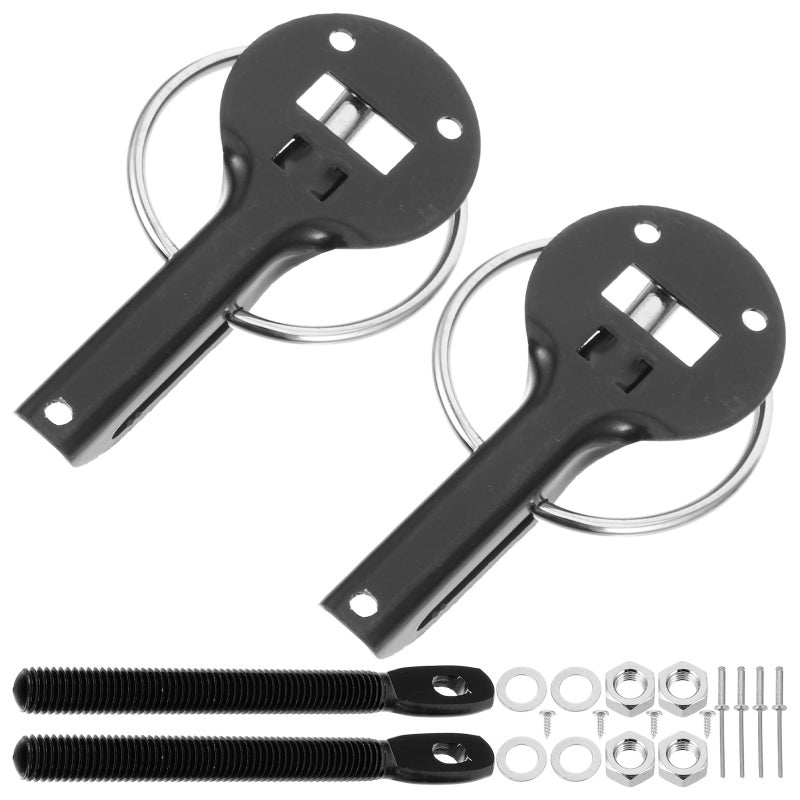 1 Set Hood Lock Engine Hood Cover Lock Aluminum Alloy Hood Pin Car Modification Accessories - Image 1