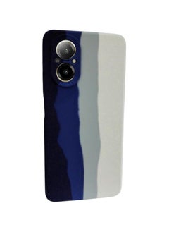 Generic Cover Compatible with Luxury Colorful Silicone Phone Cover for Realme C67 4G (Blue @ White) 