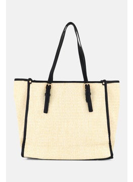 Moda Luxe Women Textured Shoulder Bag 43 x L 29 x H 12 x W cm, Beige  - Image 1
