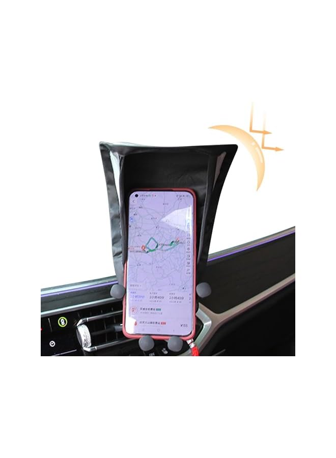 S-TOP New Phone Sun Shade & Glare Blocker - Universal Sun Shield for Cell Phones in Cars & Motorcycles | Adjustable Phone Umbrella Attachment Anti-Reflective Stand for Outdoor Screen Visibility - Image 2