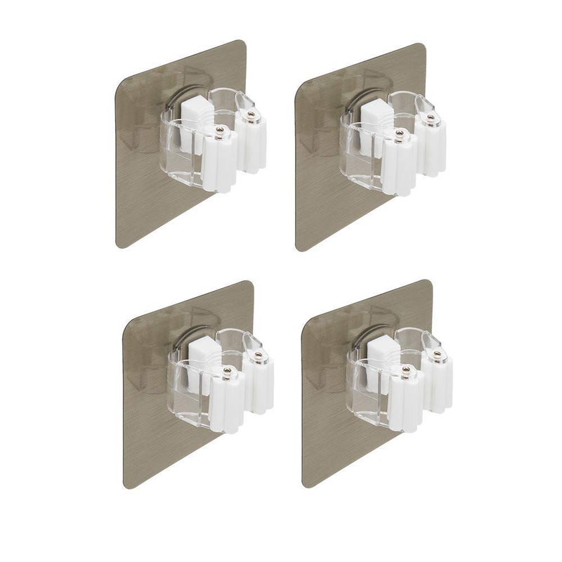 Dizgoy Magic Sticker Series Plastic Self Adhesive Multi Function Wall Mounted Mop Broom Holder for Home Kitchen and Wardrobe Silver 4 - Image 1
