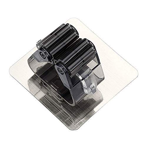 Dizgoy Magic Sticker Series Plastic Self Adhesive Multi Function Wall Mounted Mop Broom Holder for Home Kitchen and Wardrobe Silver 4 - Image 3