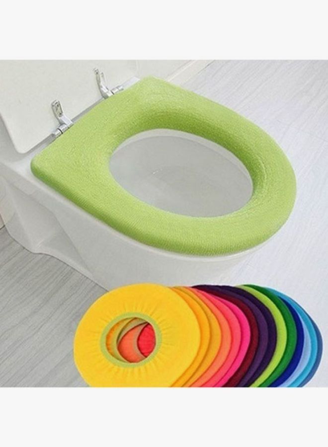 NIBEMINENT 4-Piece Washable Toilet Seat Cover Set Orange/Blue/Pink 30centimeter - Image 2