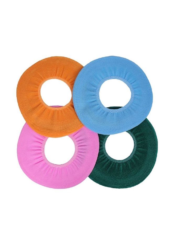 NIBEMINENT 4-Piece Washable Toilet Seat Cover Set Orange/Blue/Pink 30centimeter - Image 1