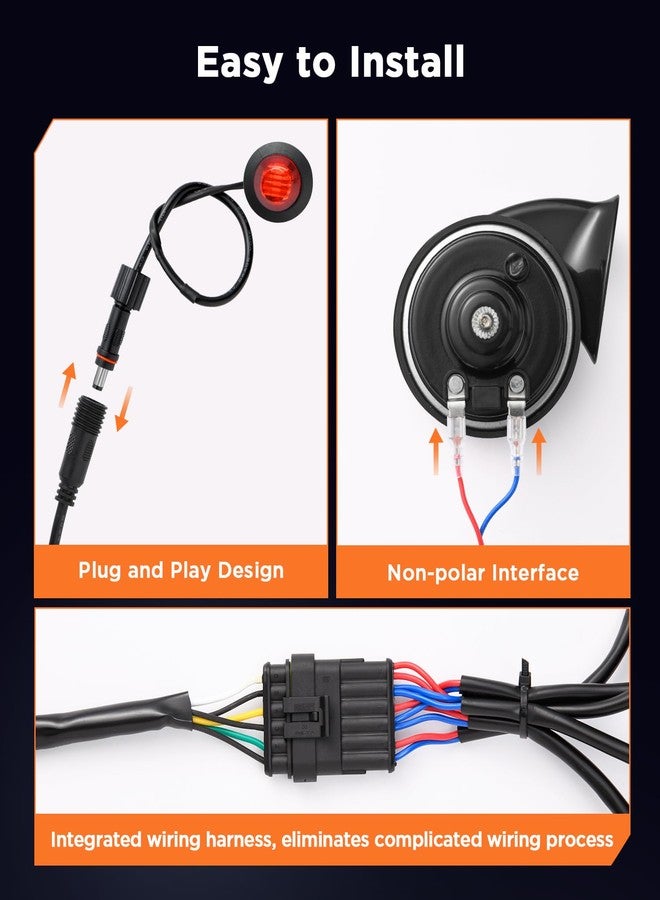 Ehaho UTV ATV Turn Signal Kit, Pre-Wired, Plug and Play UTV Universal Street Legal Kit with Hazard Light, Blinker Kit with Rocker Switch Compatible with Polaris RZR Can-Am CFMOTO - Image 5