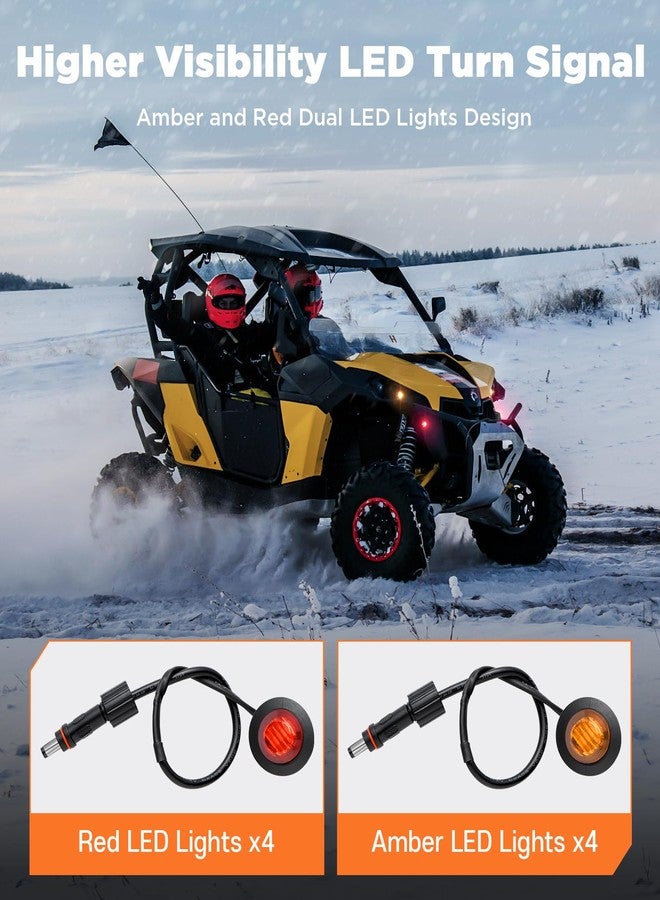 Ehaho UTV ATV Turn Signal Kit, Pre-Wired, Plug and Play UTV Universal Street Legal Kit with Hazard Light, Blinker Kit with Rocker Switch Compatible with Polaris RZR Can-Am CFMOTO - Image 2