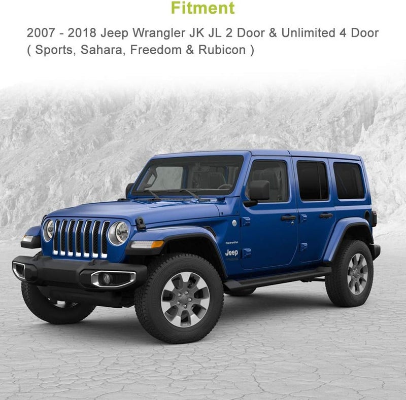 GOHAWKTEQ Jeep Wrangler JK JL Hood Latch 2007-2018 Black Stainless Steel Catch Kit - Image 4