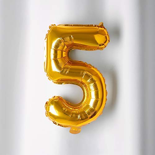 Perfect Pricee Decoration Number Foil Toy Balloon 16" Inch - Golden (Golden Number_5) - Image 2