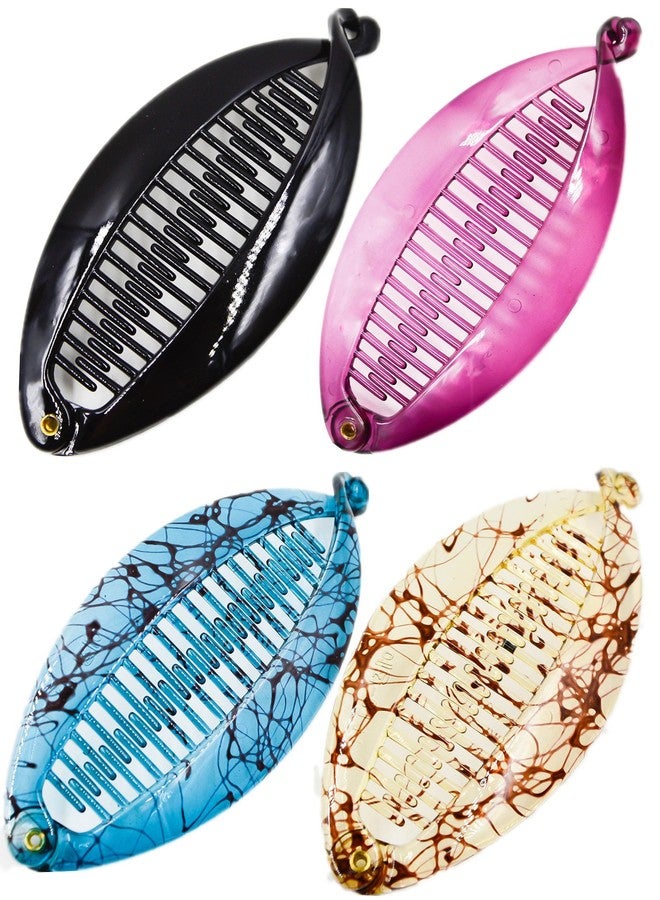 Prettyou Hair Clips 4.7 Inches in Length 2.36 in Width Effortless Beauty Assorted Hair patterns Fish Hair Comb Claws，Pack of 4 - Image 1