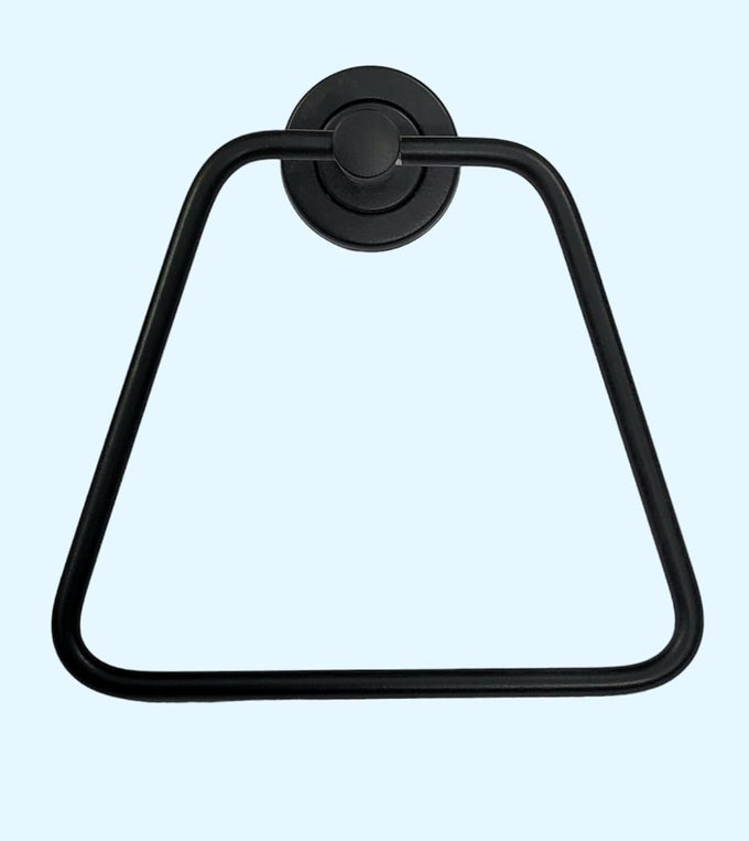 STAINLESS STEEL NAPKIN AND TOWEL HOLDER FOR BATHROOMKITCHENLIVING AREARESTAURANTINDOOR AND OUTDOOR TRINGLE SHAPE RING PACK OF 1 BLACK COLOUR