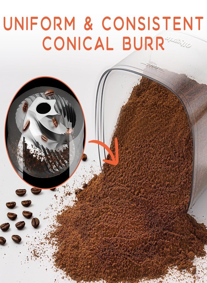 Ollygrin Conical Burr Coffee Grinder Electric, Coffee Grinder with 30 Grind Settings,Compact Burr Mill Grinder for Home Use, 2-12 Cups - Image 3