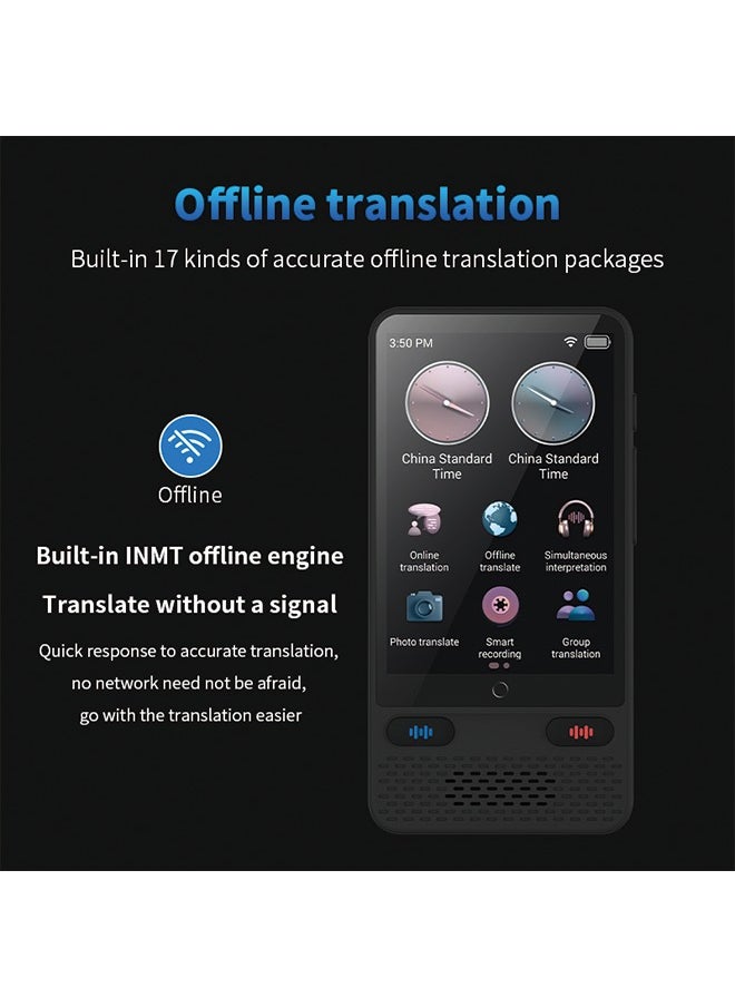 Generic - S85 Black Translation Device with 3.5-Inch Screen - Supports Offline and Online Translation - Image 1