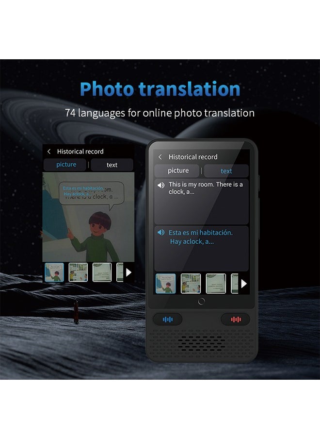 Generic - S85 Black Translation Device with 3.5-Inch Screen - Supports Offline and Online Translation - Image 1