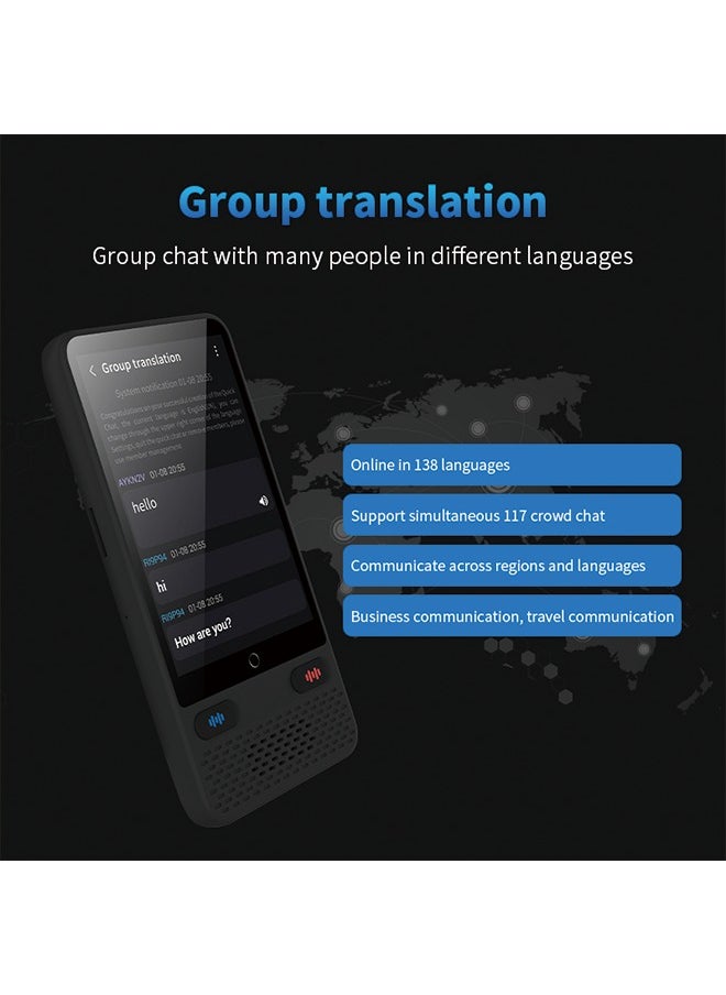 Generic - S85 Black Translation Device with 3.5-Inch Screen - Supports Offline and Online Translation - Image 1