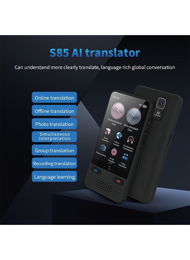 Generic - S85 Black Translation Device with 3.5-Inch Screen - Supports Offline and Online Translation - Image 1