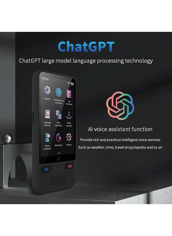Generic - S85 Black Translation Device with 3.5-Inch Screen - Supports Offline and Online Translation - Image 1