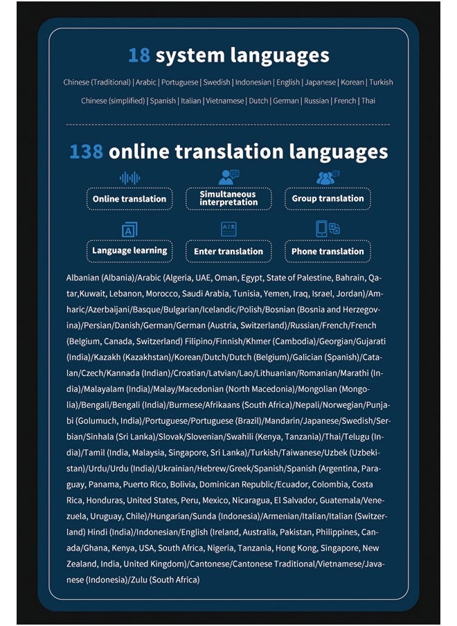Generic - S85 Black Translation Device with 3.5-Inch Screen - Supports Offline and Online Translation - Image 1