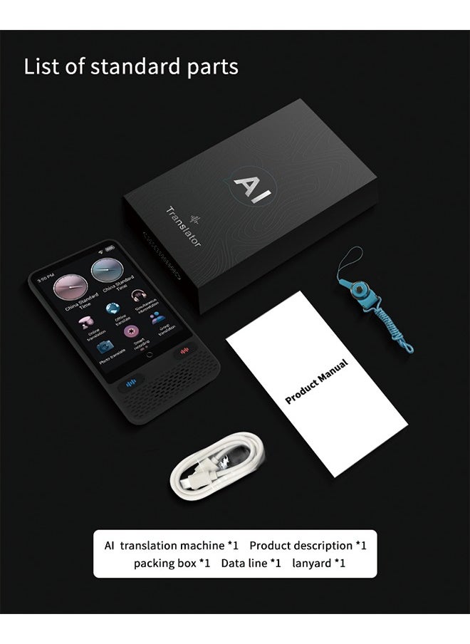 Generic - S85 Black Translation Device with 3.5-Inch Screen - Supports Offline and Online Translation - Image 1