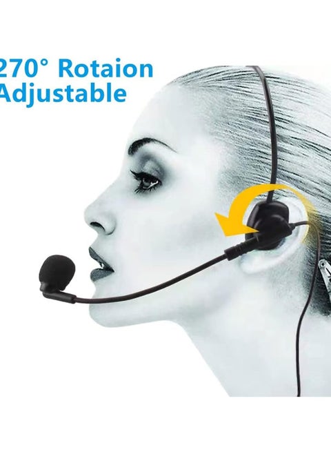 Upgraded Wired Microphone Headset with 270 Rotation Mic, Flexible Boom for Voice Amplifier, 3.5mm Connector Jack, Suitable for Singing, Speaking, Teaching