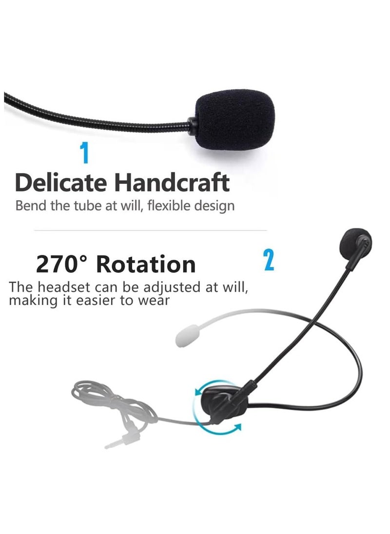 Generic - Upgraded Wired Microphone Headset with 270 Rotation Mic, Flexible Boom for Voice Amplifier, 3.5mm Connector Jack, Suitable for Singing, Speaking, Teaching - Image 1