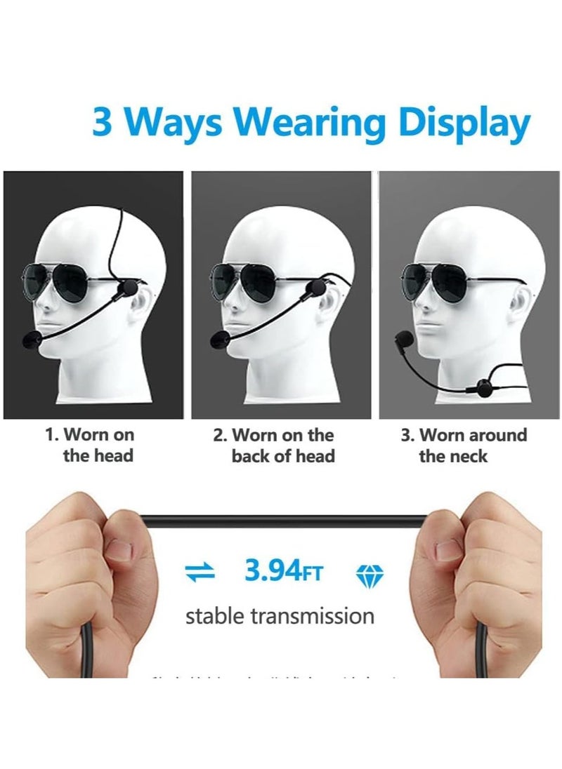 Generic - Upgraded Wired Microphone Headset with 270 Rotation Mic, Flexible Boom for Voice Amplifier, 3.5mm Connector Jack, Suitable for Singing, Speaking, Teaching - Image 1