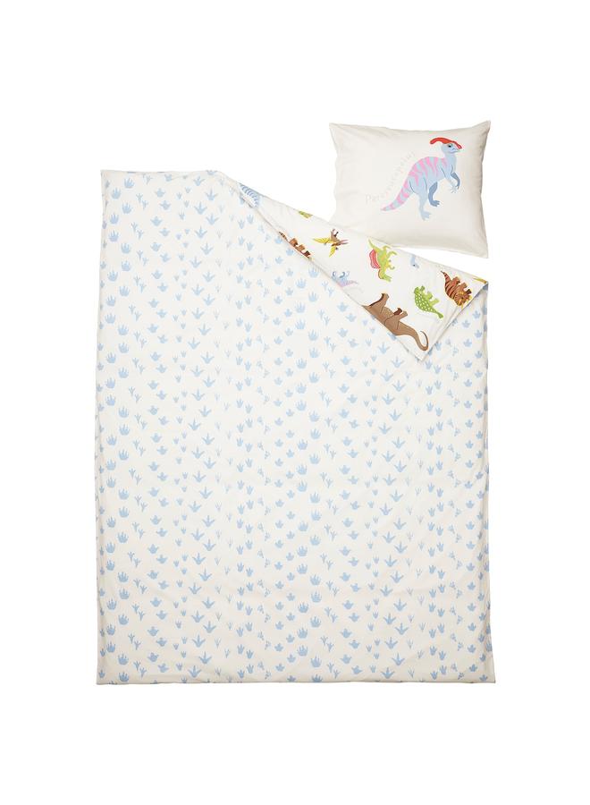 Zaboon Duvet Cover And Pillowcase, Dinosaurs/White, 150X200/50X80 Cm - Image 3