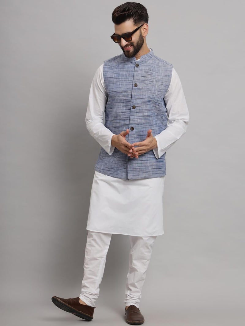 LATEST CHIKAN Men's Traditional Cotton Solid Nehru Jacket/Waistcoat 1-SADRI-NK-PR-42-1 - Image 2