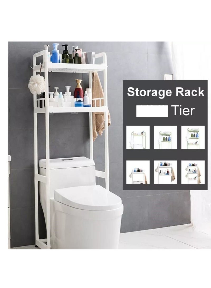 2 Tiers Stainless Steel WC Cabinet Toilet Rack Kitchen Rack Washing Machine Rack Bathroom Space Saving Shelf Organizer HWC  - Image 1