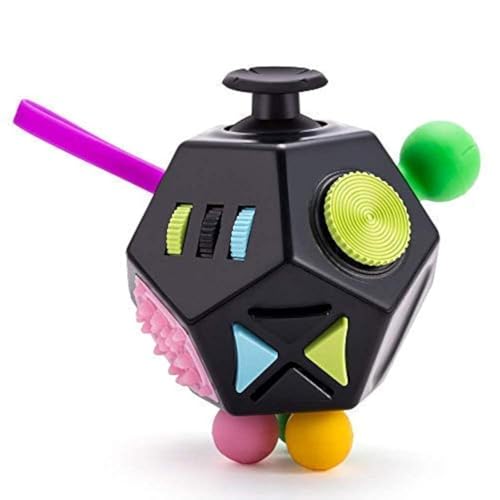 WCZCBOYA 12 Sided Cube ToysFidget Toys Cube Relieves Stress and Anxiety for Kids and Adults with ADDOCDADHDAutism Black B2 - Image 1
