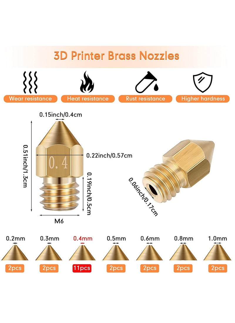 Excefore 3D Printer Nozzle Cleaning Kit Includes 19 Pcs Stainless Steel Needles Cleaner Tools and 23 Pcs MK8 Nozzles Multiple Sizes Compatible with Makerbot Creality CR-10 Ender 3 5  - Image 2