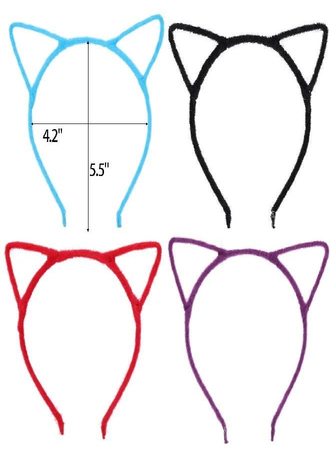 Tbestmax Tbestmax 24 Cat Ear Headbands, Plush Hair Hoops, Bunny Headwear for Party Costume Daily Decorations Women Girls Favor  - Image 2