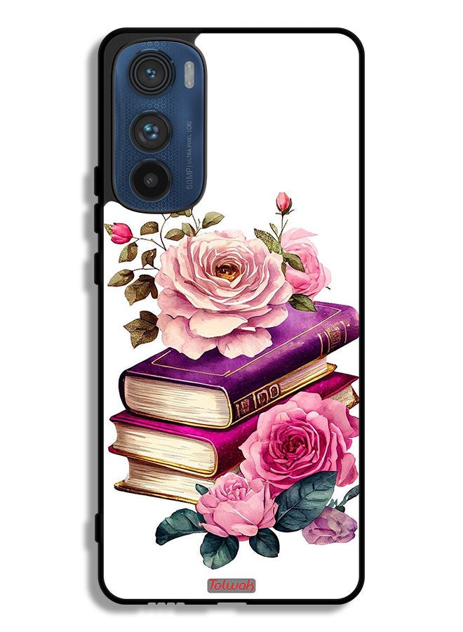 Tolwak Motorola Edge 30 Protective Case Cover Roses And Books - Image 1