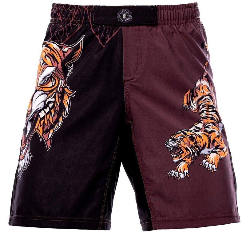 Hardcore Training Kids Boxing Active Shorts BJJ Fitness Running Workout Exercise Sport Clothing Brown - Image 3