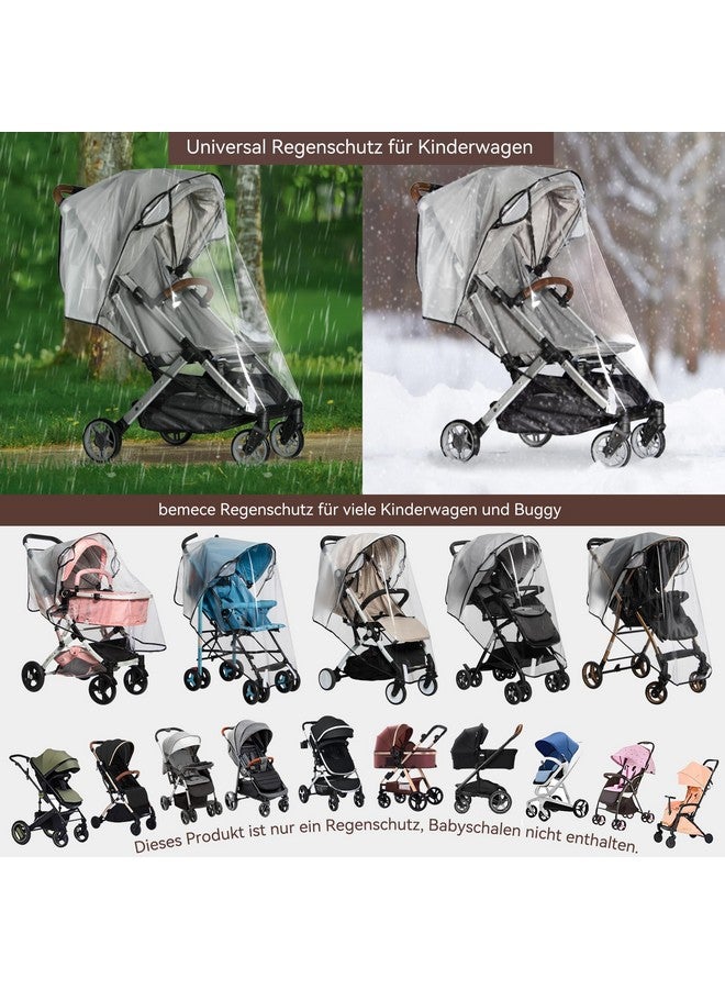 Bemece Stroller Rain Cover, Universal Stroller - Waterproof Windproof Travel Weather Shield Thick & Durable Protect from Dust and Snow with Breathable Ventilation Mesh Clear Visibility - Image 4