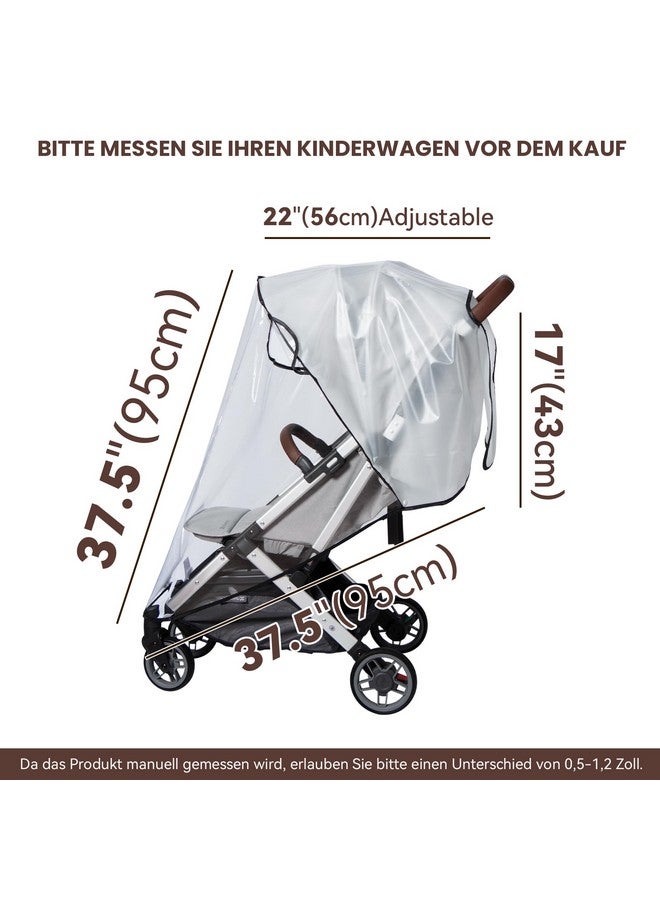 Bemece Stroller Rain Cover, Universal Stroller - Waterproof Windproof Travel Weather Shield Thick & Durable Protect from Dust and Snow with Breathable Ventilation Mesh Clear Visibility - Image 5