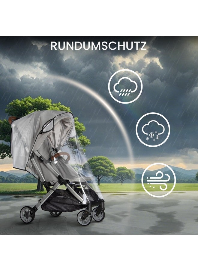 Bemece Stroller Rain Cover, Universal Stroller - Waterproof Windproof Travel Weather Shield Thick & Durable Protect from Dust and Snow with Breathable Ventilation Mesh Clear Visibility - Image 2