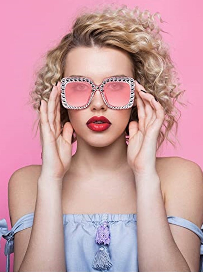 KASTWAVE Sunglasses, Crystal Sunglasses, Fashion Square Sunglasses, Women's Trendy Sunglasses, Square Diamond Sunglasses, Women Retro Sunglasses, 6 Pairs - Image 5