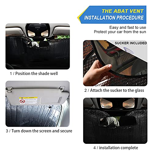 xigua Funny Driver Cat Car Windshield Sunshade Reflective Blocks Sun Visor Protector Foldable Front Windshield Sun Shade for Car Truck SUV, 55 x 27.6 Inch - Image 2
