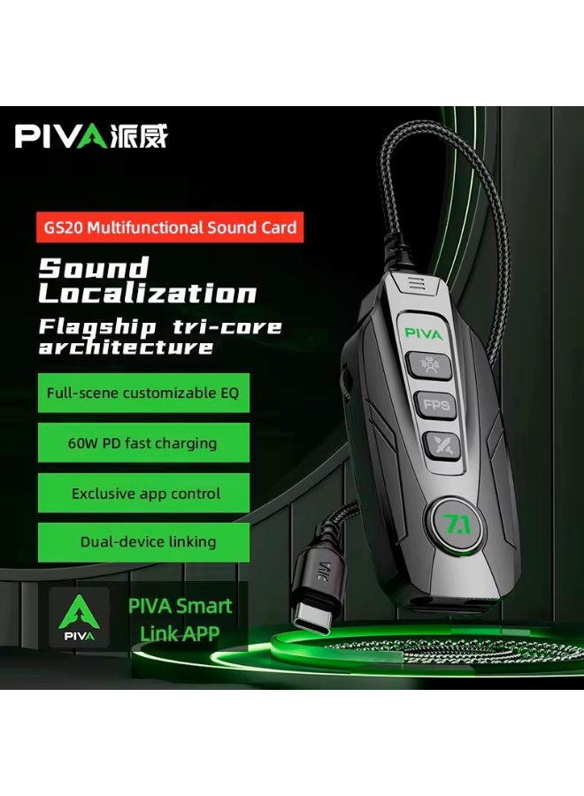 Piva GS20 Type-C Charging, Headphone and Sound Card Adapter - Image 2