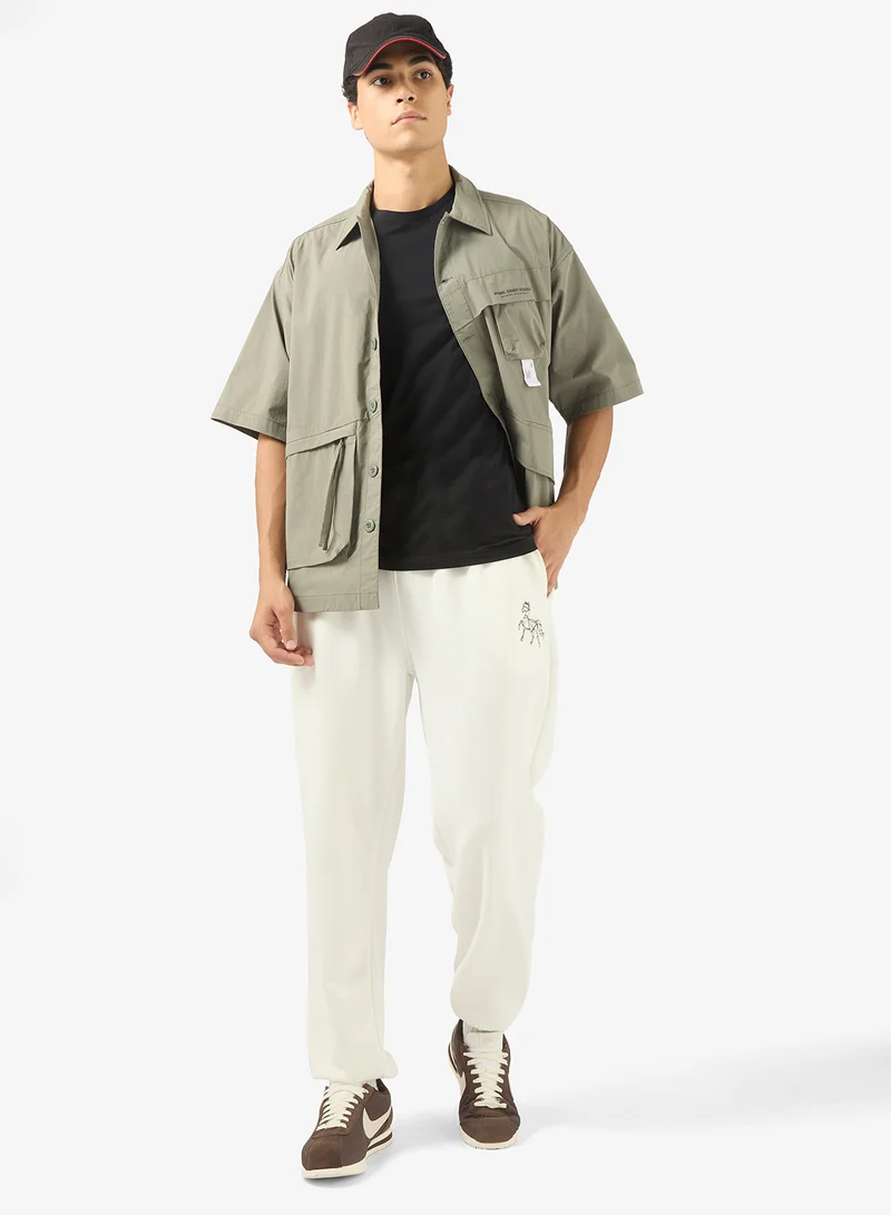 Seventy Five Basics Graphic Print Elastic Hem Joggers