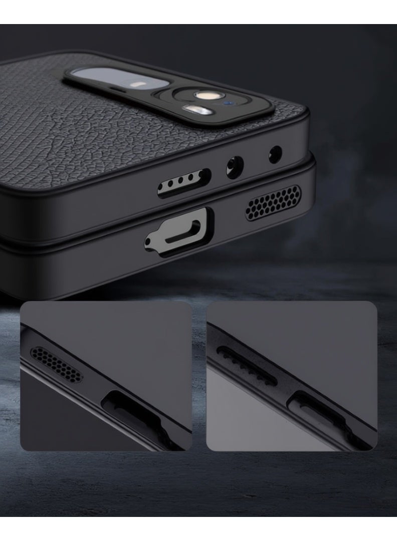 Huawei Nova 7 5G Case – Luxury Tree Bark Leather Shockproof Cover with Retro Soft Frame & Raised Edge Protection – Black - Image 4