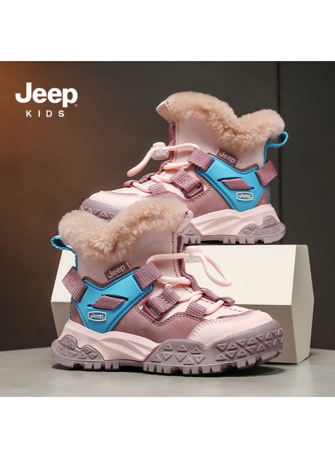 Versatile Winter Outdoor Waterproof Jee/snow Boots Children's Ski Shoes Men's Fleece-lined Cotton Boots Non-slip Thickened P