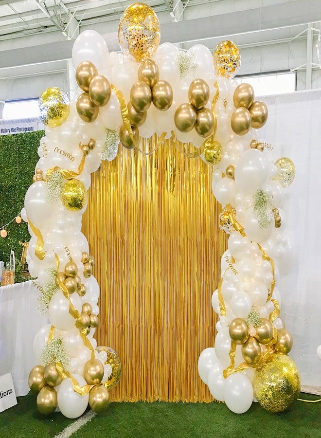 Profasion 3 Pack Gold Foil Fringe Curtains Streamers Party Decorations 3.3 x 8.2 ft, Gold Tinsel Curtain Fringe Backdrop for Parties, Door Fringe Birthday Streamers, Photo Booth Backdrops, Party Decor - Image 5